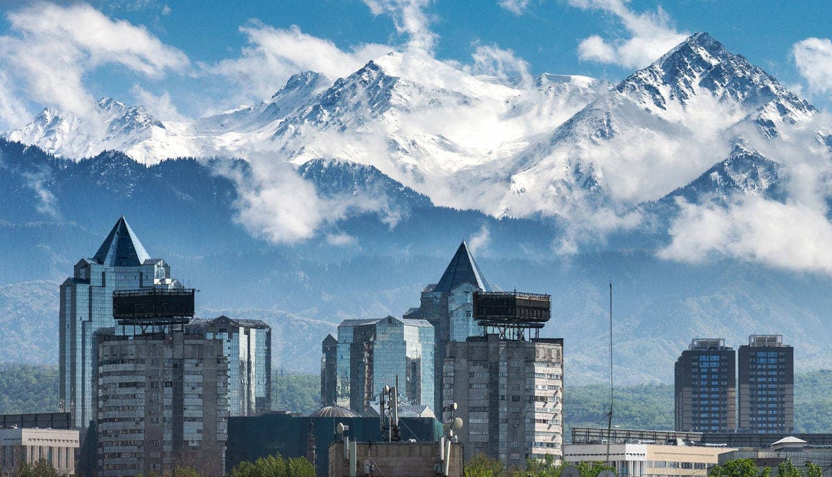 Almaty Mountain and Architecture view